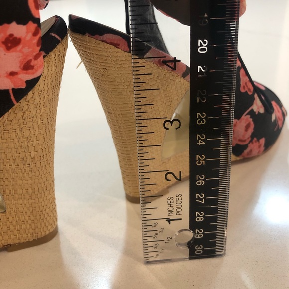 Betsey Johnson Floral Shoes with Raffia Heel - Picture 2 of 11
